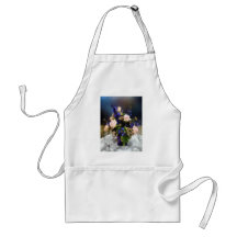 Pink Roses and Purple Delphinium Aprons