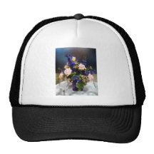 Pink Roses and Purple Delphinium Trucker Hats