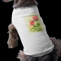 Pink Roses Flower Painting Art - Multi pet clothing