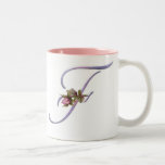 Pink Roses Monogram F Mugs