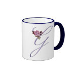 Pink Roses Monogram G Coffee Mug