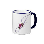 Pink Roses Monogram J Mugs