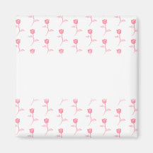 Pink Roses Pattern. Fridge Magnet