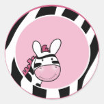 PINK SASSY ZEBRA STRIPE Envelope Seals Sticker