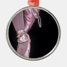 pink satin ballet toe shoes christmas ornaments