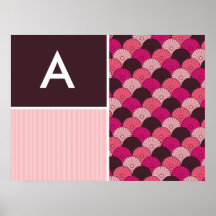 Pink Shells; Japanese Shell Design Print