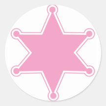 Pink Sheriff Badge Sticker