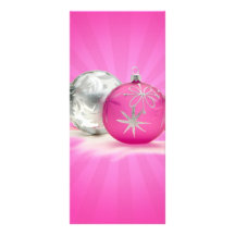 PINK & SILVER ORNAMENTS by SHARON SHARPE Rack Card Design