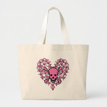Pink Skulls in Heart Shape Bags