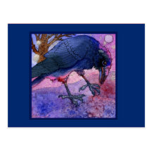 Pink Sky Crow Postcard