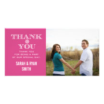 Pink Snowflake Wedding Photo Thank You Cards Personalised Photo Card