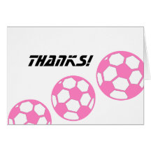 Pink Soccer Balls-Thanks! Cards