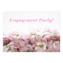 pink spring flowers engagement party invitation