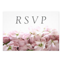 pink spring flowers rsvp card