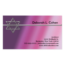 Pink Star of David Business Cards