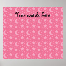 Pink stars and moons pattern print