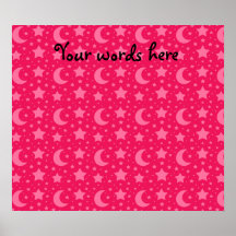 Pink stars and moons pattern print