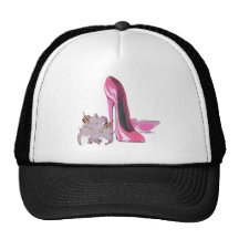 Pink Stiletto Shoes and Lilies Trucker Hats