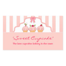pink sweet milky cupcakes bakery business card