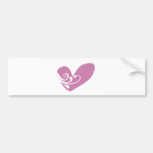 Pink Swirl Heart Bumper Sticker