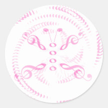 Pink Swirled Music Butterfly Sticker