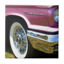 Pink T-Bird Thunderbird Ceramic Tile