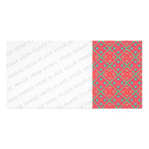 Pink Teal Geometric Pattern photo cards