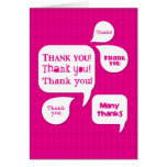 pink thank you! greeting cards