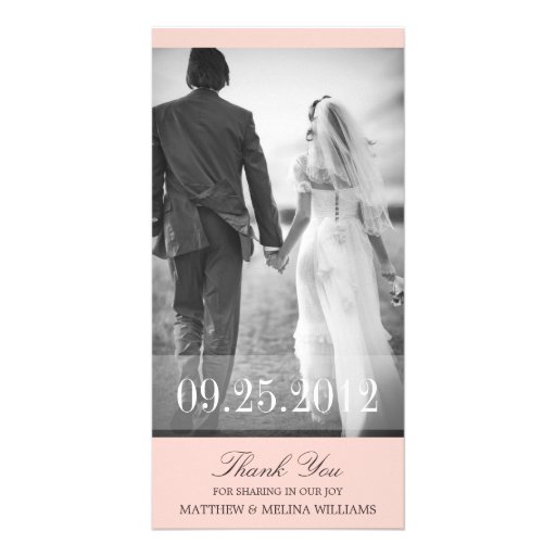 PINK  THANK YOU | WEDDING THANK YOU CARD PERSONALIZED PHOTO CARD