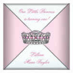 Pink Tiara Little Princess First Birthday Party Personalized Announcements