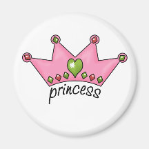 Pink Tiara Princess Magnets