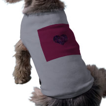 Pink trendy girly heart with purple material dog clothing