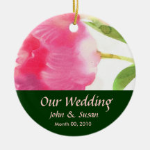 Pink Tulip Wedding Ornament
