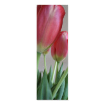Pink Tulips Bookmarks Business Cards