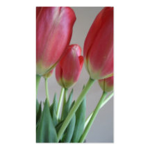 Pink Tulips Photo Card Business Card Templates