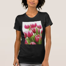 Pink tulips t shirt