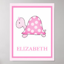 PINK TURTLE CUSTOM NAME PRINT