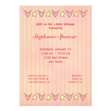 Pink Umbrella Baby Shower Invitation