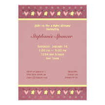 Pink Umbrella Baby Shower Invitation