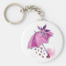 Pink Umbrella Keychains