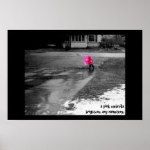 Pink Umbrella Posters