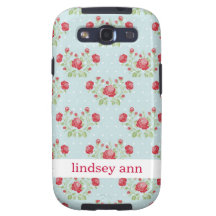 Pink Vintage Rose Pattern Samsung Galaxy Case