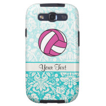 Pink Volleyball; Damask Pattern
