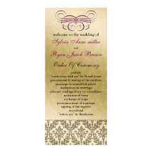 pink  Wedding program Custom Rack Cards