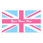 Pink White and Blue Union Jack UK Flag Business Card