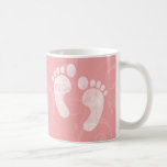 Pink/White Baby Footprints Mug