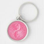 Pink Yin Yang Kittens Keychain