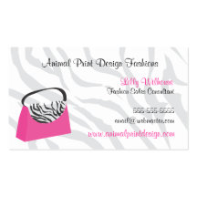Pink Zebra Purse Fashion Business Card