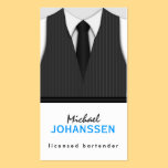 Pinstripe Suit Vest Tie Bartender Business Cards business cards