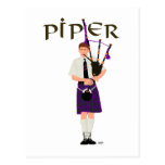 PIPER Purple Plaid Post Card